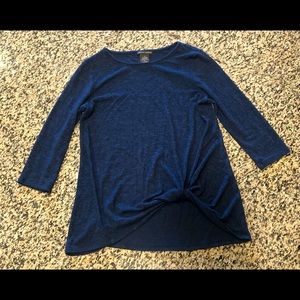 Chelsea & Theodore blouse top twist knot longline